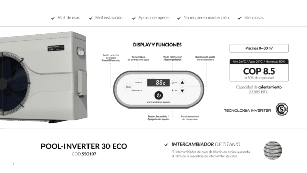 Bomba de calor POOL-INVERTER L&Iacute;NEA ECO