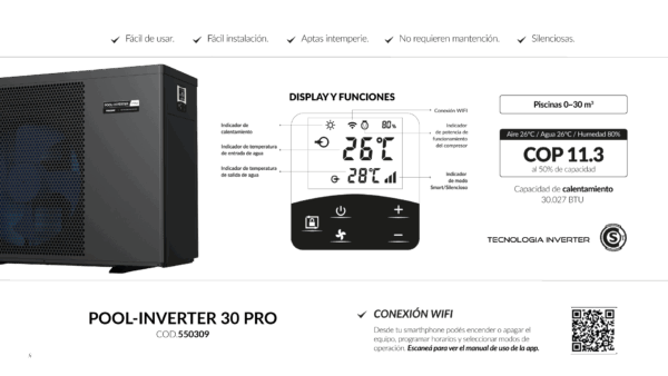 Bomba de calor POOL-INVERTER LINEA PRO