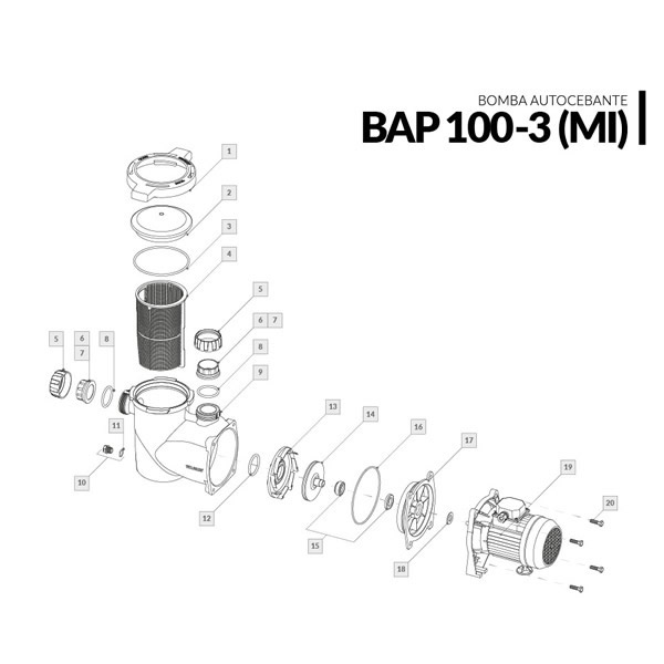 Bomba autocebante BAP 100-3 (MI)