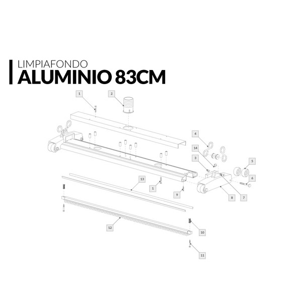 Limpiafondo aluminio 83cm