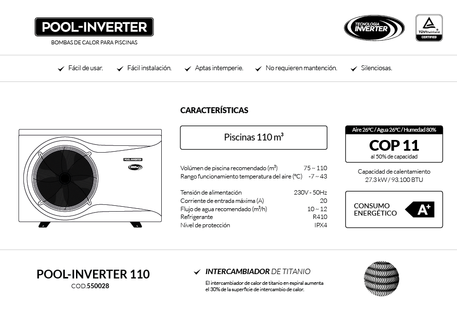 Bomba de calor POOL-INVERTER 110