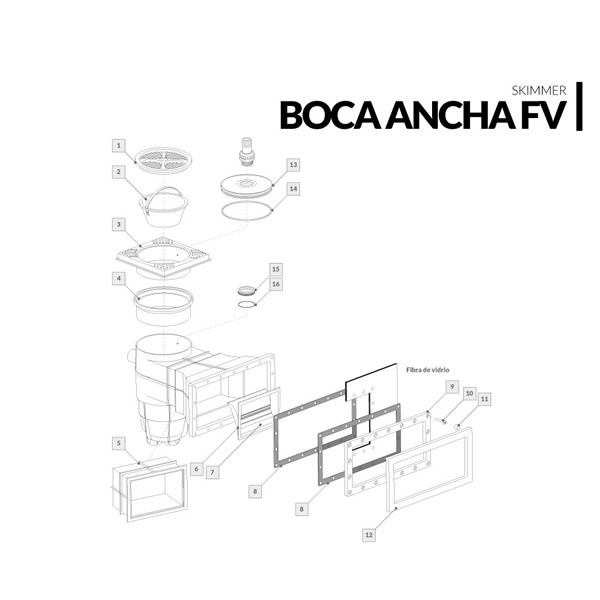 Skimmer boca ancha FV