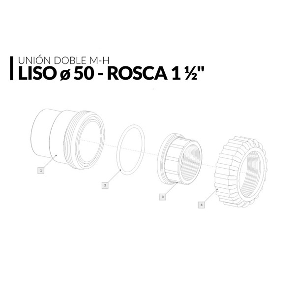 Unión doble MH ø 50 x 1 1/2